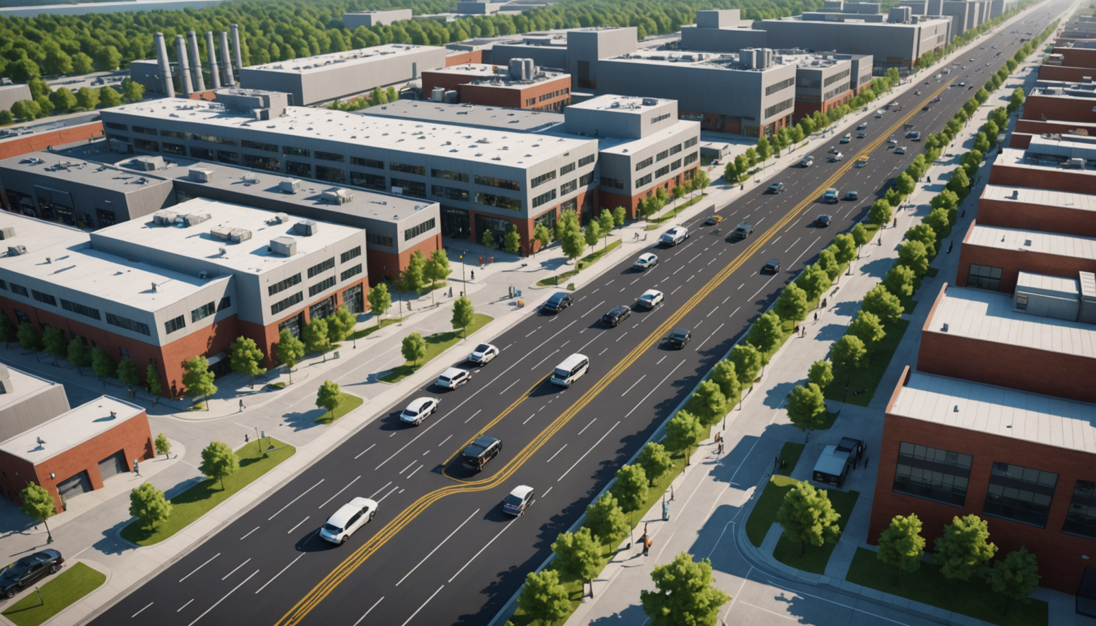 explorez l'avenue de l'industrie, un centre dynamique d'innovation et de croissance économique où les entreprises façonnent l'avenir.